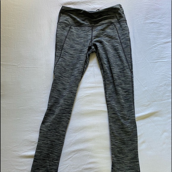 Marl grey fleece lined leggings - Picture 1 of 5